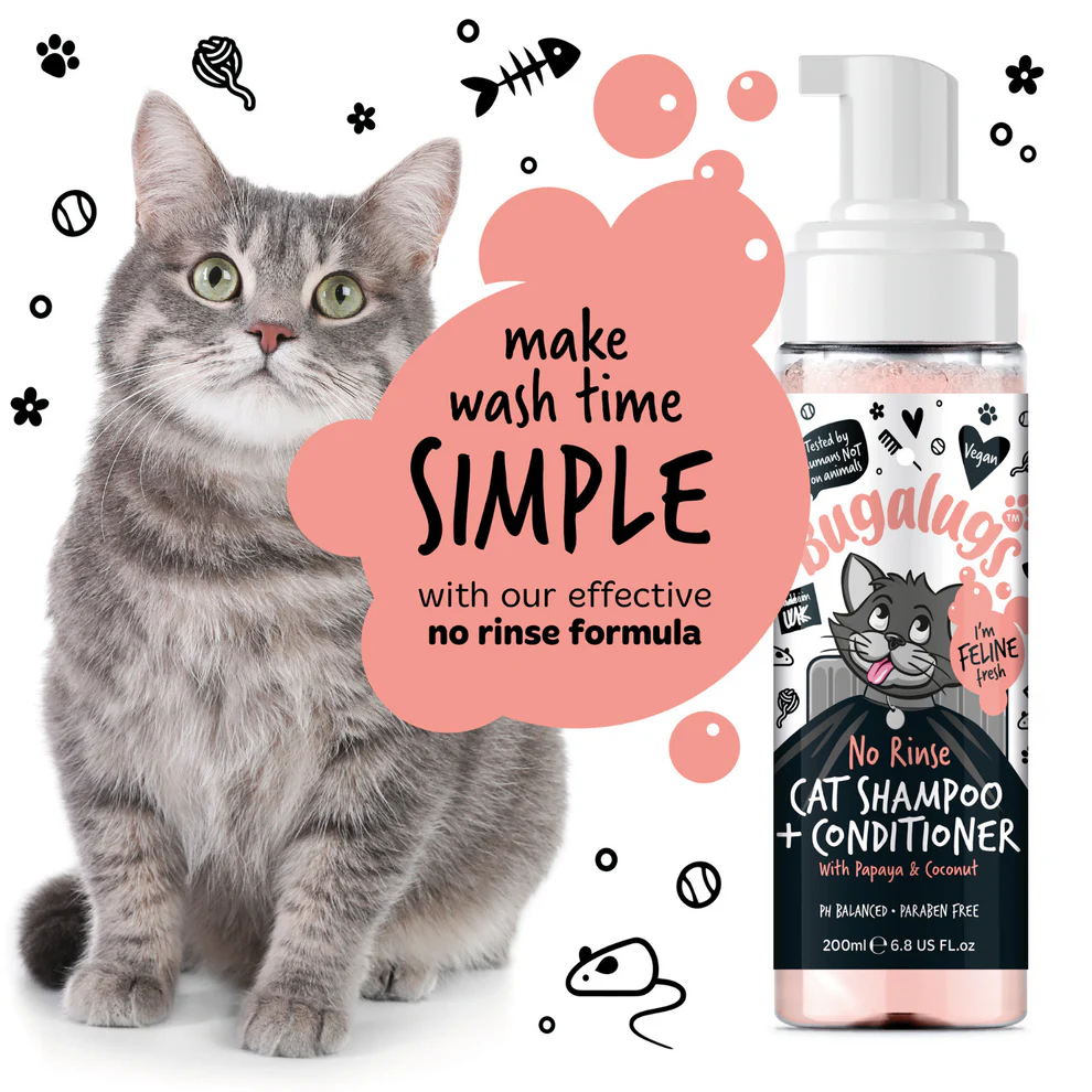 Bugalugs No Rinse Cat Shampoo & Conditioner 200ml