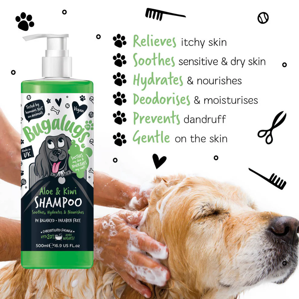 Bugalugs Soothing Dog Shampoo - Aloe & Kiwi 500ml