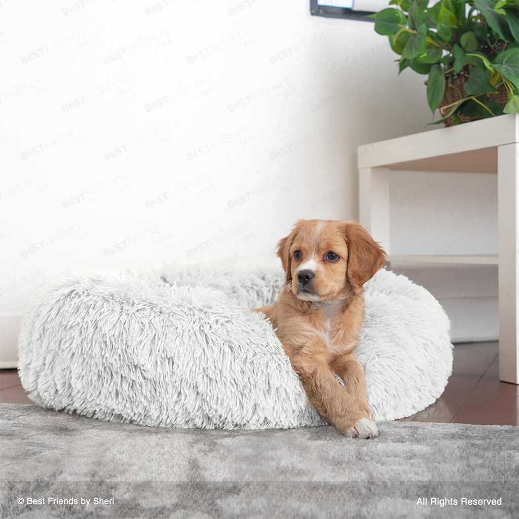 Calming Shag Donut Cuddler Pet Bed - Small