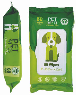 Pet Wipes - Cucumber scent 60CT