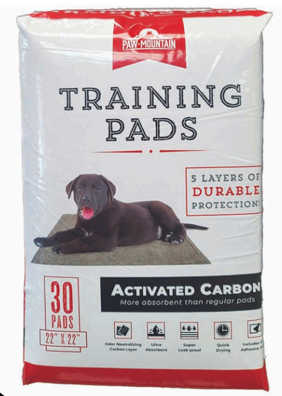 Paw Mountain Training Pads - Activated Carbon 30 count 22" x 22"